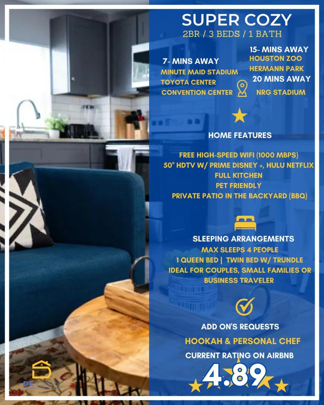 Super Cozy 2 Bedroom With Fast Wifi And Queen Bed Close To Downtown Houston!! Kültér fotó